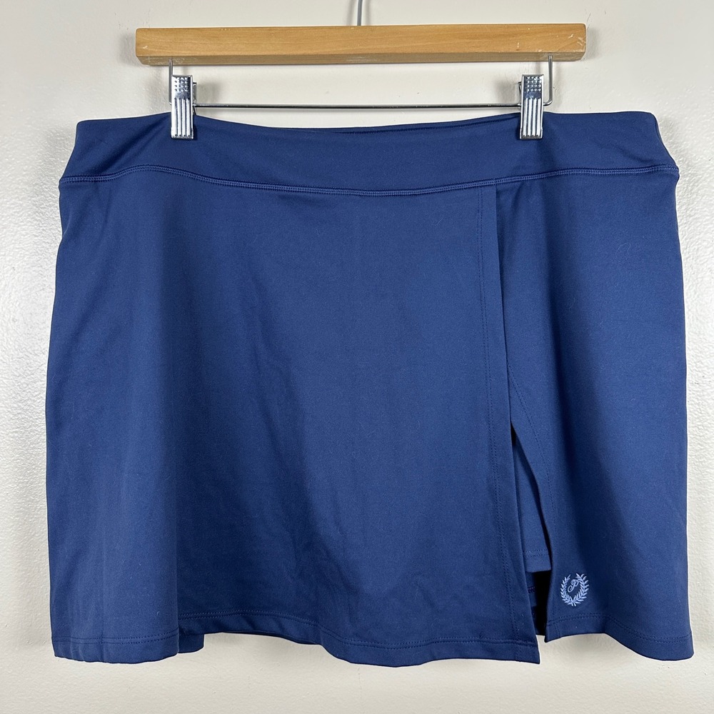 Peter Millar Women's XL Skort‎ Navy Blue Performance Wrap Front Athletic